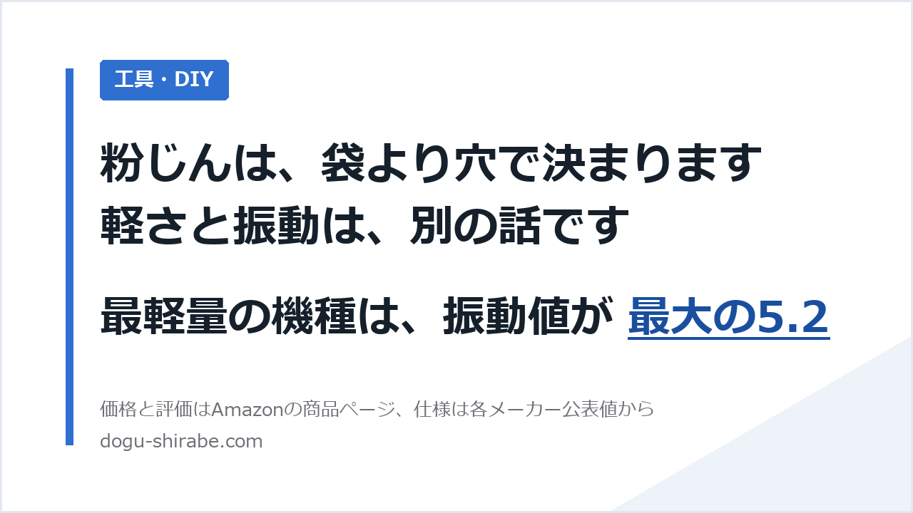 電動サンダーの粉じんは袋より穴で決まる。軽さと振動は別の話