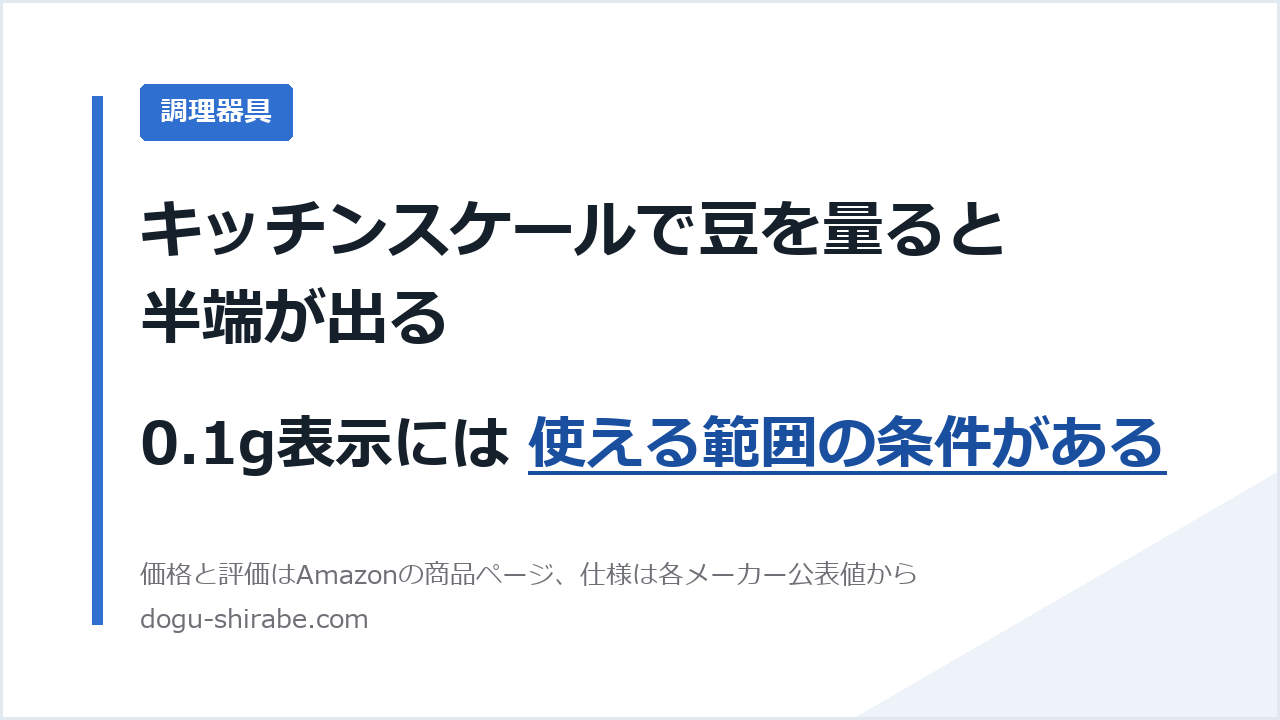 キッチンスケールの最小表示を比べた記事のアイキャッチ